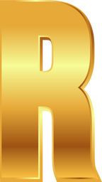 3D Gold Letter R